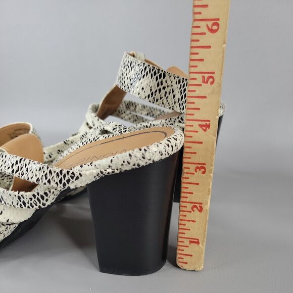 Vionic Sami Caged Sandals Snake Print Open Toe Block Heel Black White Size 10 - Picture 13 of 15